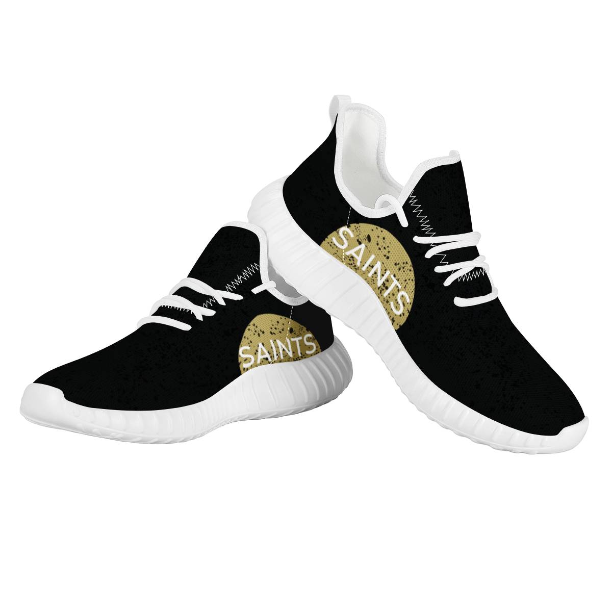 Men's New Orleans Saints Mesh Knit Sneakers/Shoes 011